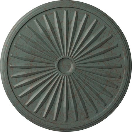 Ekena Millwork Leandros Ceiling Medallion (Canopies up to 5"), 33 1/8"OD x 3 1/2"ID x 1 3/8"P, Cloud Burst Crackle CM33LECBC